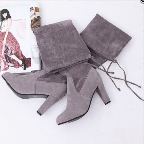 🖤HP🖤 ALLIDA Grey Over the Knee Boots - Picture 2 of 4